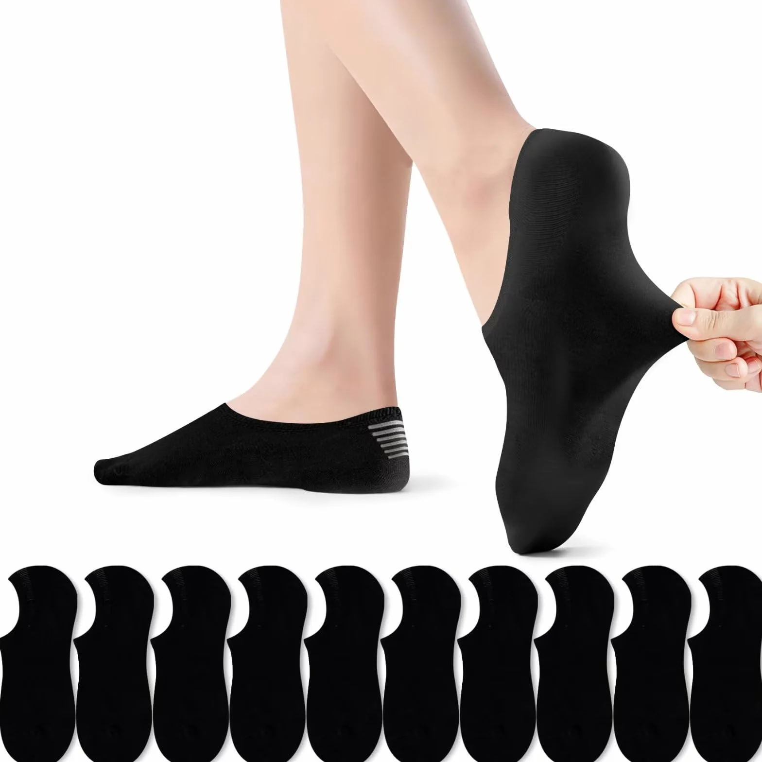 Calzini Sportive Fantasmini Uomo Donna 10 Paia Corti Invisibili Calze Cotone Traspirante con Taglio Basso Antiscivolo Sneaker