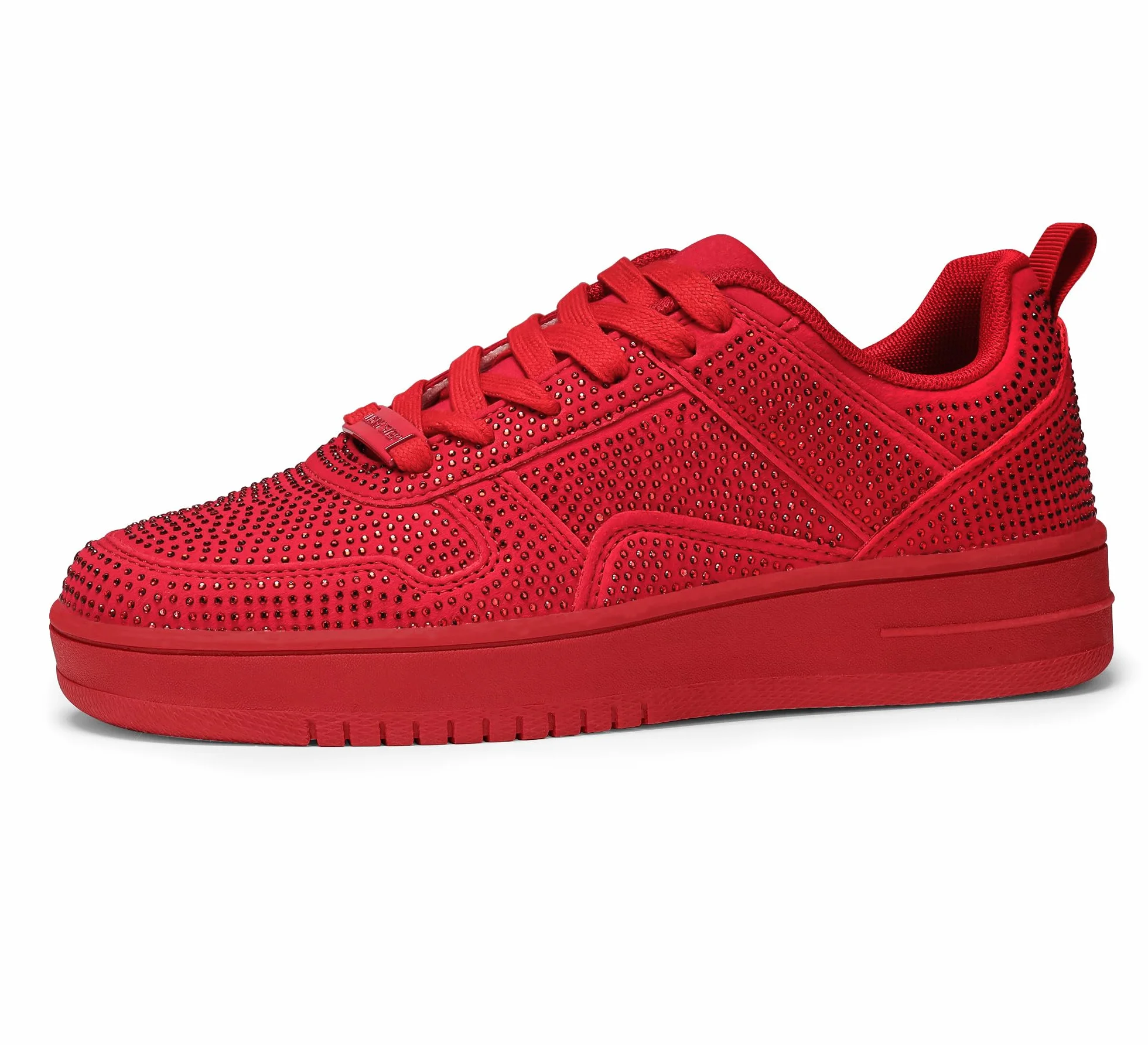 LUCKY STEP Sneakers Bianche in Pelle con Pietre Luccicanti
