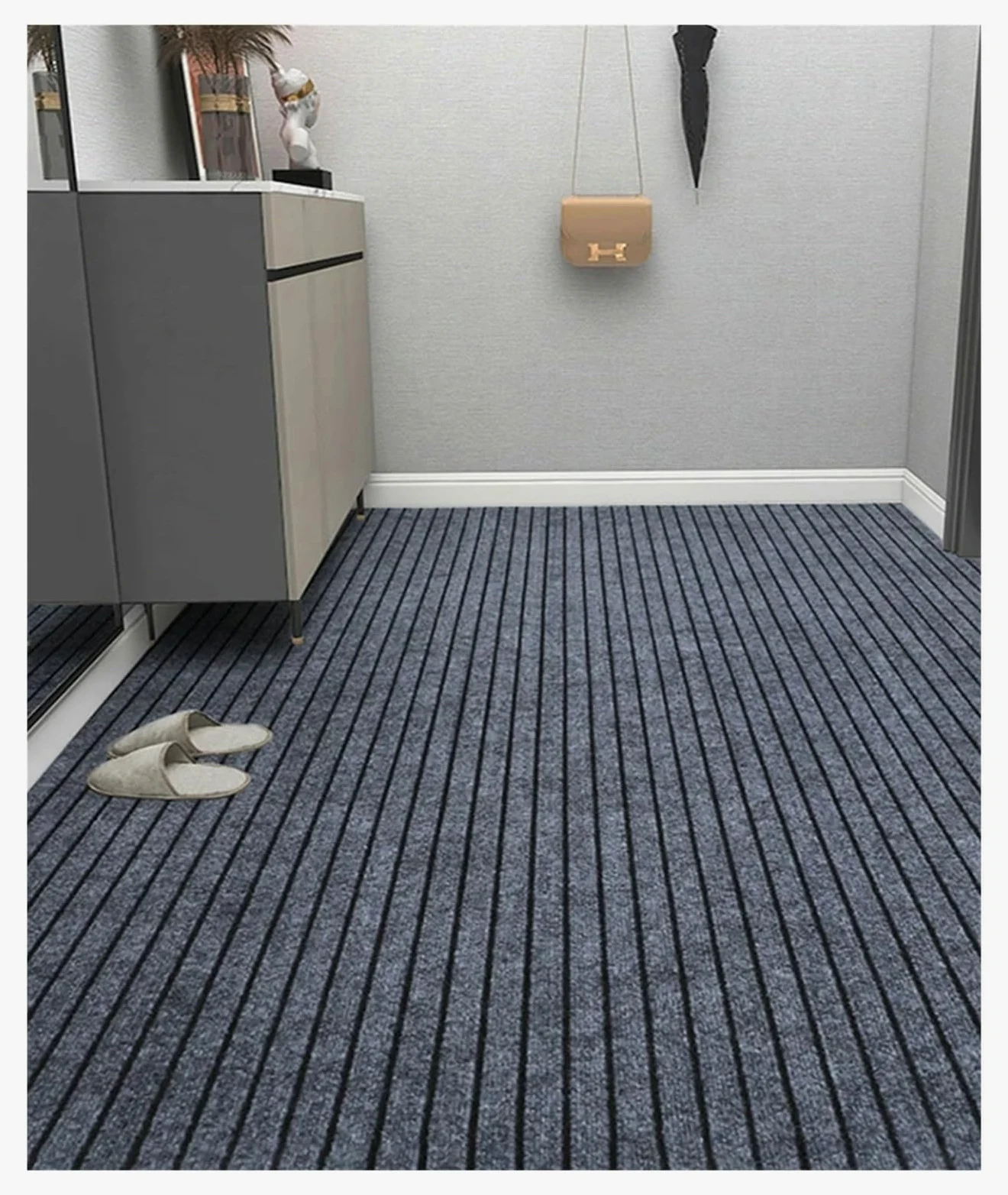 Tappetino da cucina, copertura completa, fai da te, assorbe olio, zerbino lungo, per corridoio e ingresso, facile da pulire (grigio, 100 x 120 cm)
