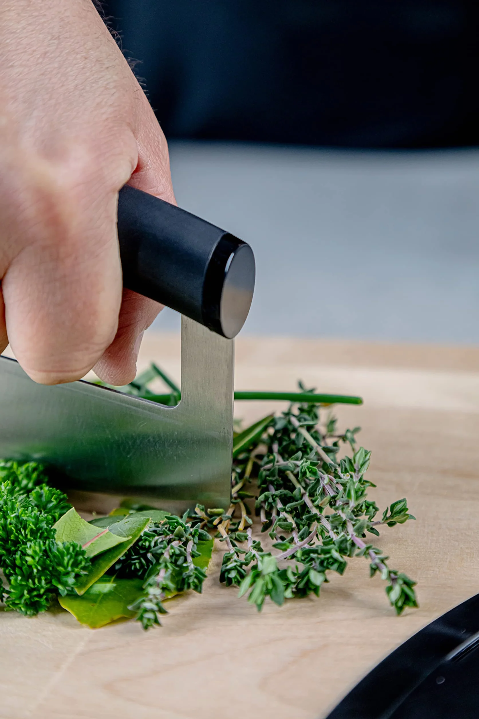 KITCHENAID Coltello Mezzaluna con Lama Curva in Acciaio Inox, 15 cm, Nero, Cardato