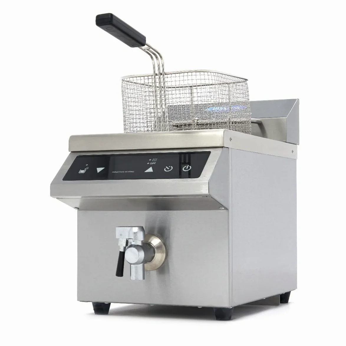 Maxima Friggitrice - 8L - 1 Cestello - Induzione - con Rubinetto di Scarico