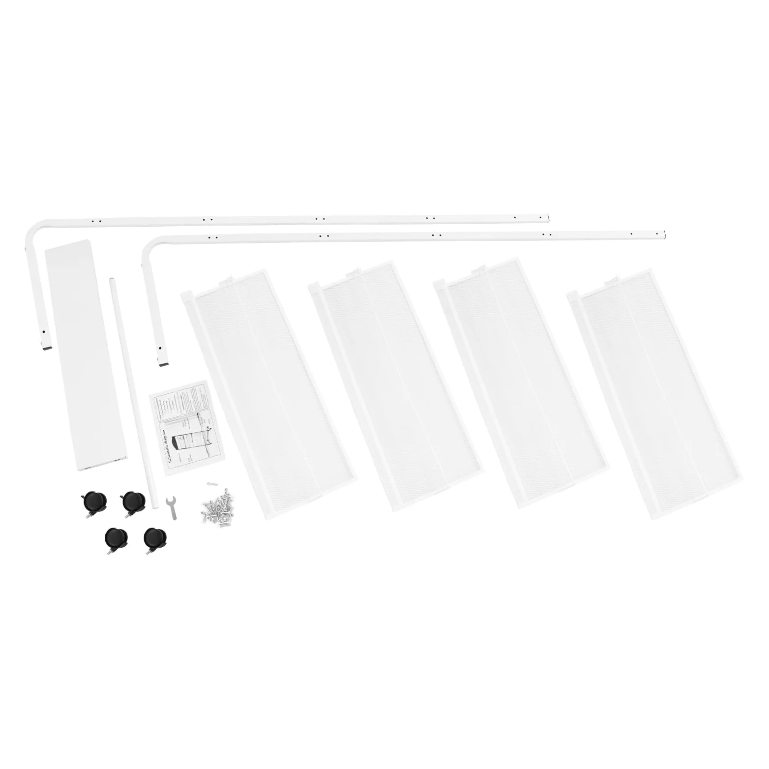 Portariviste a 4 piani, bianco con ruote, per atelier, biblioteche, uffici, 63 x 36 x 148 cm