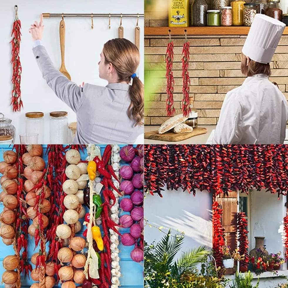 Verdure Artificiali Realistiche Confezione da 5 Aglio Peperoncino Rosso Decorazione Parete Casa Cucina