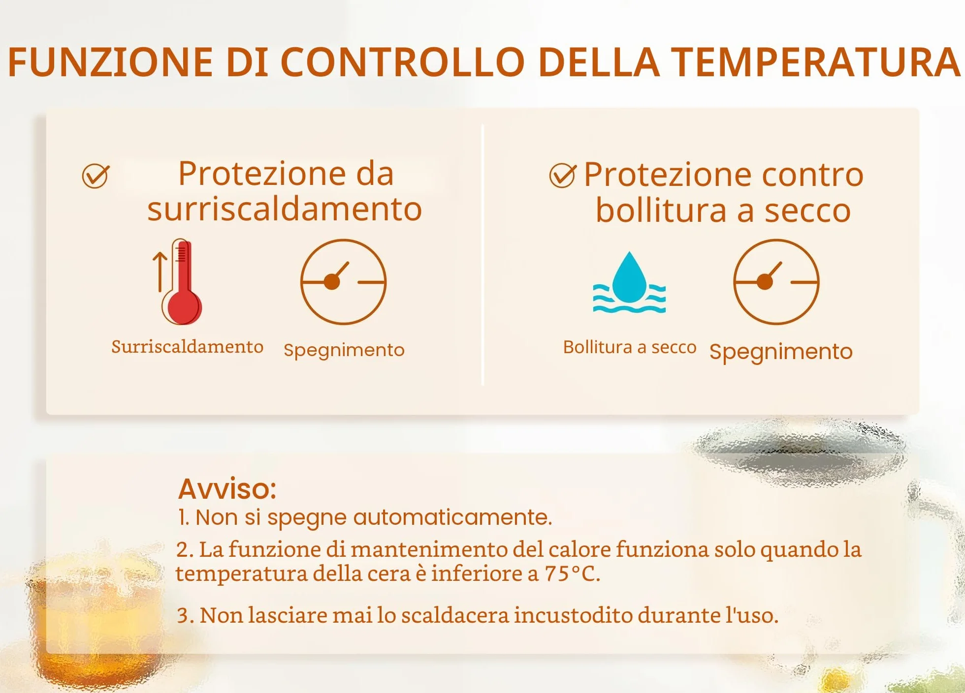 Fusore di cera JULWHISPER 1,8 l con beccuccio per versare kit candele adulti