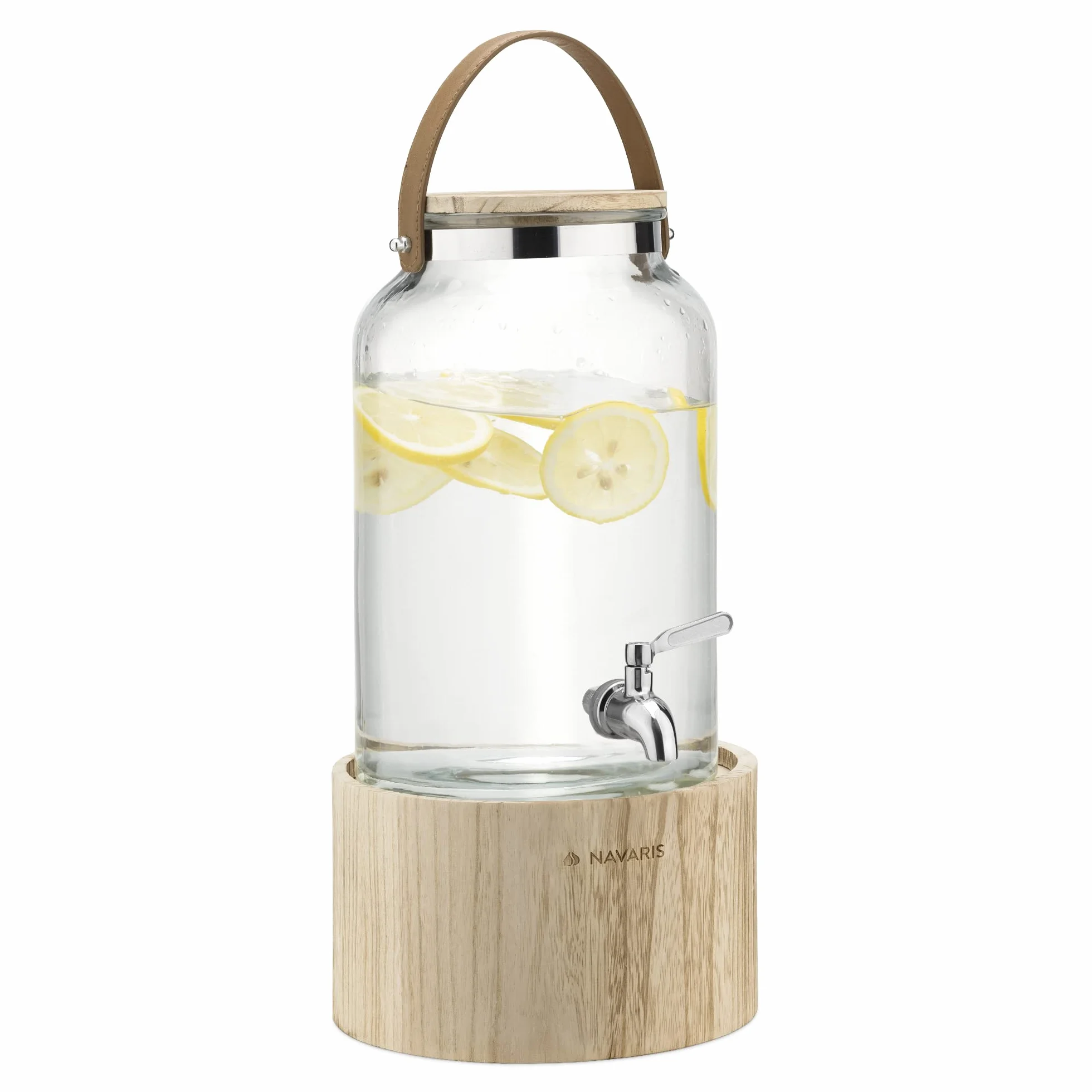 Navaris 5.6L Contenitore Bevande in Vetro con Rubinetto Distributore Acqua Sangria Cocktail Vino