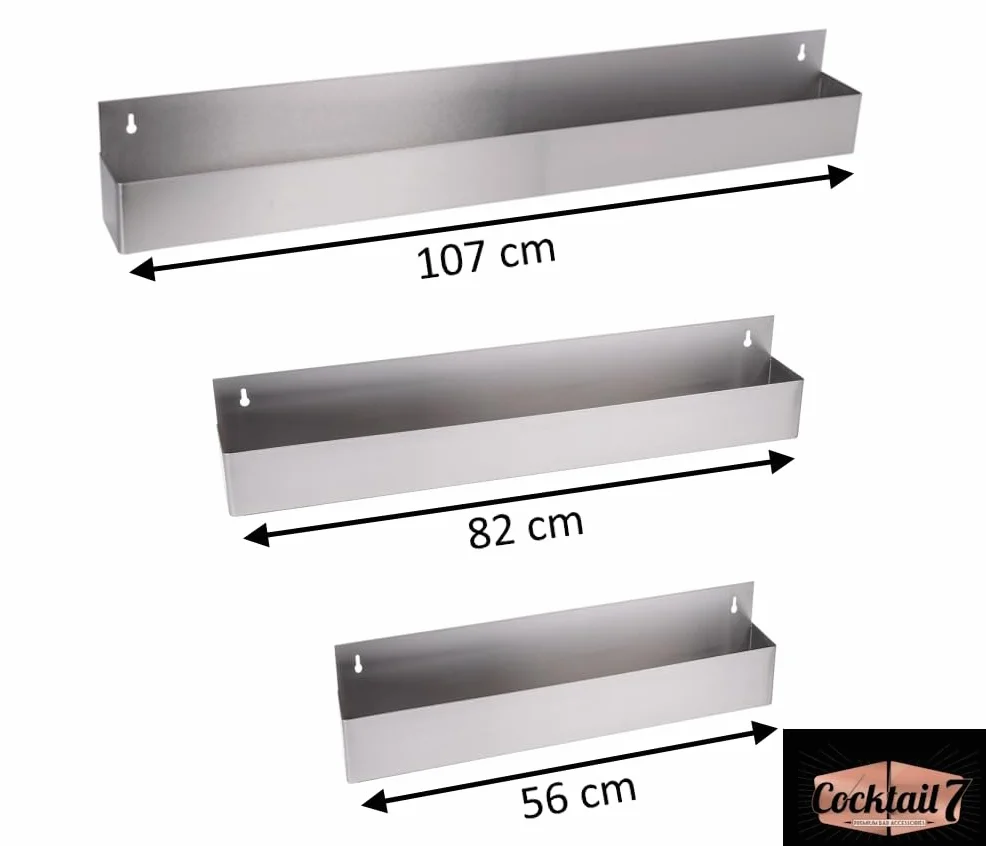Cocktail7 Speed Rack Vasca Portabottiglie Acciaio Inox per 8 Bottiglie Lunghezza 81cm Bars Locali Ristoranti Discoteche, Materiale Bar, Cocktail Organizzazione (1 Pezzo)