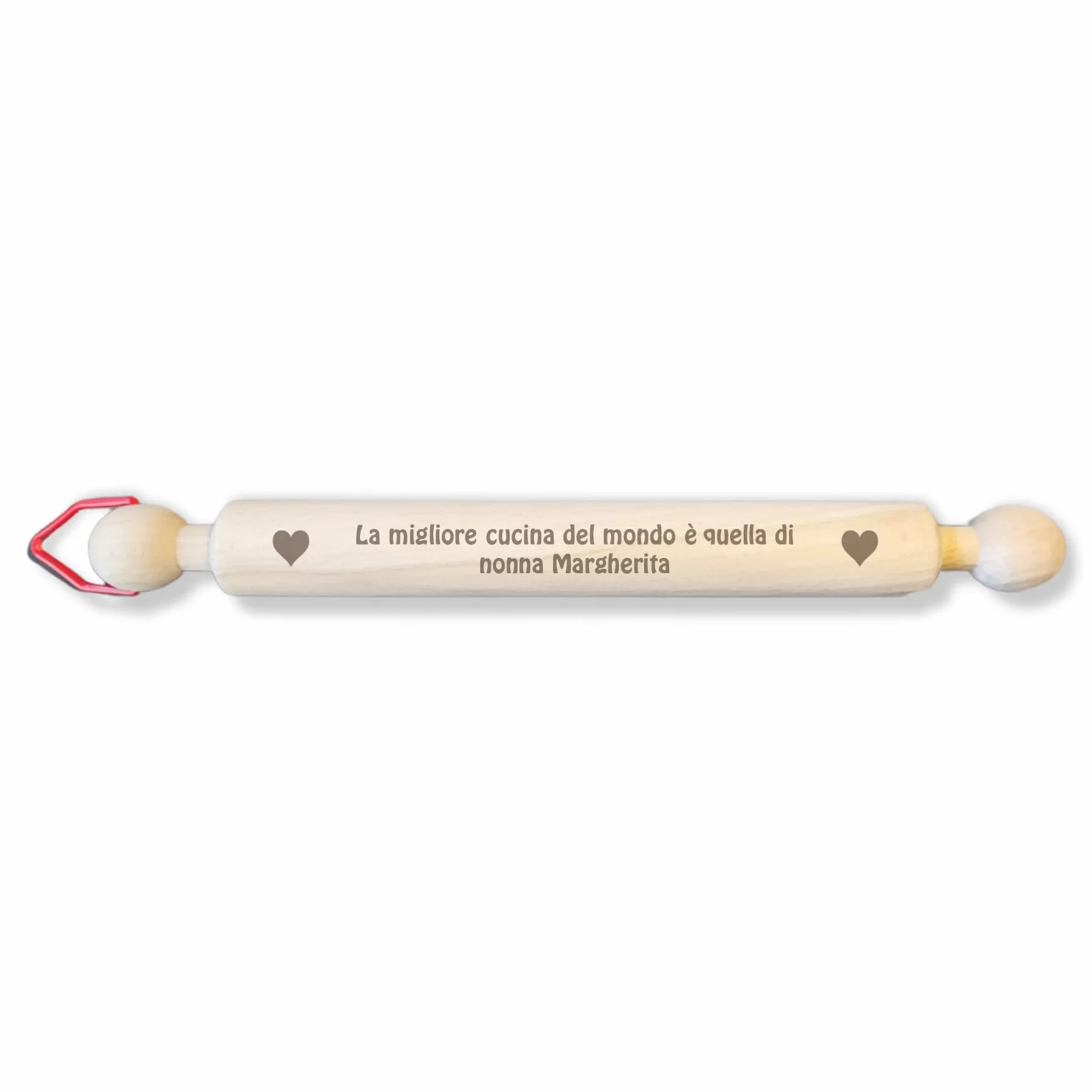 Personalizzato Mattarello legno 40 cm Idea regalo nonna compleanno Natale Festa dei nonni