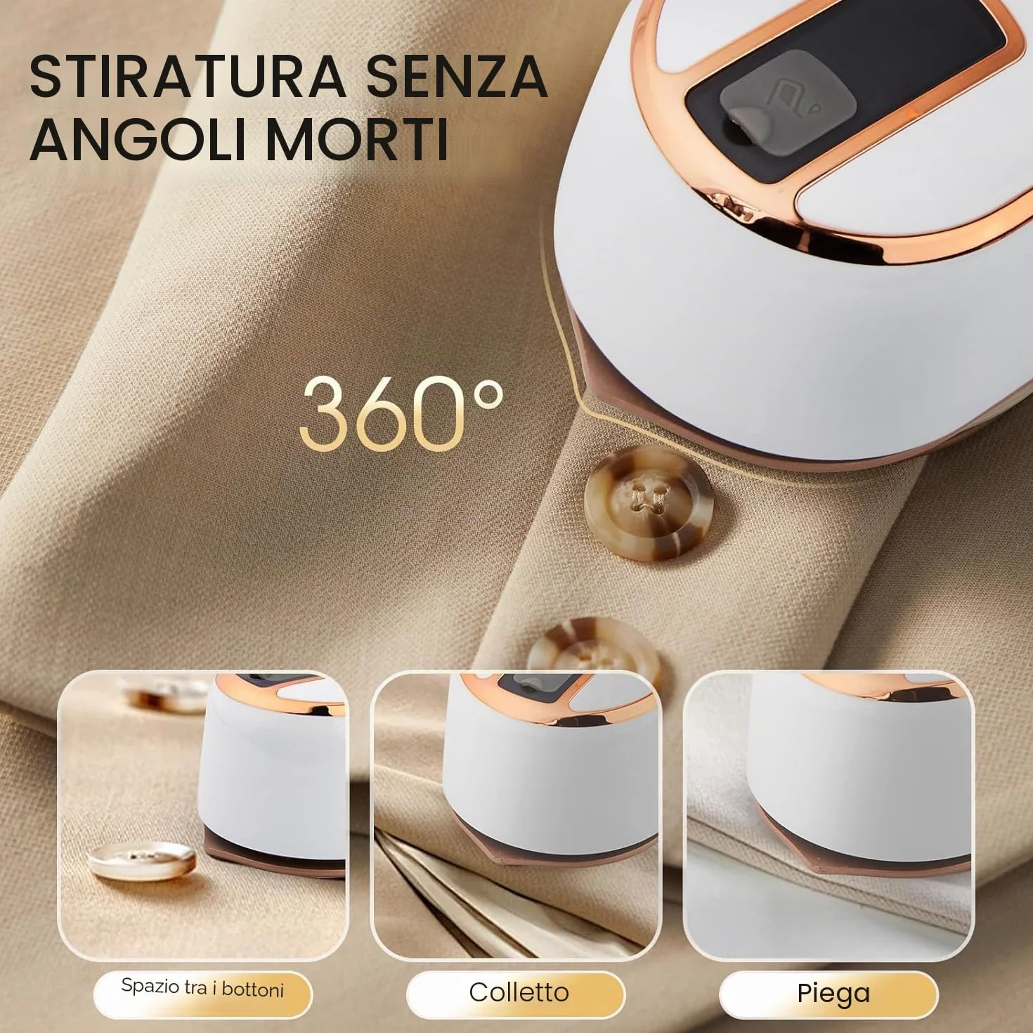 Ferro da Stiro Portatile 1000W 100ml 2 in 1 Vapore Pieghevole per Viaggio