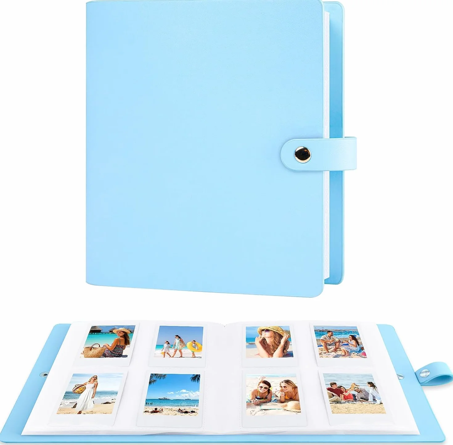 Album fotografico tascabile 360 per la fotocamera istantanea Fujifilm Instax Mini 12 11 9 8+ 8 99 40 EVO, per le stampanti istantanee Polaroid Snap/PIC-300/Z2300/ SocialMatic e Zip (Blu)