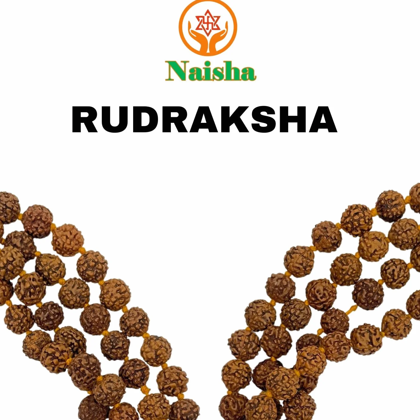 Naisha Tulsi Holy Basil Japa Mala & Rudraksha Mala, 108+1 perline Japa Mala, 5 facce Panch Mukhi Rudraksha Seed per Mantra Jaap quotidiano con nappina