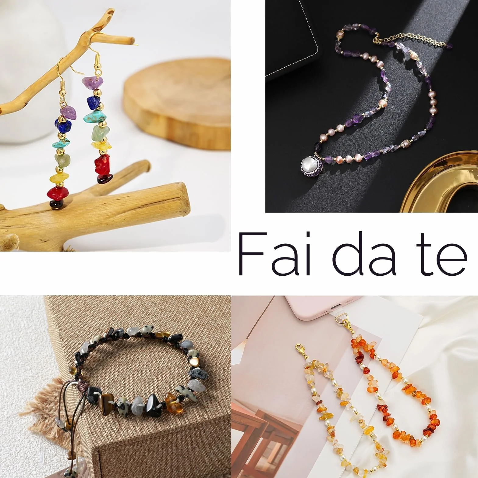 HERZONE 450 perle di fluorite fili di cristallo naturale per braccialetti collane fai da te