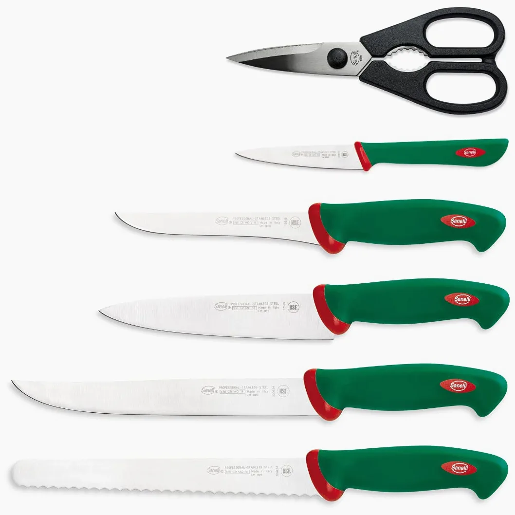 Sanelli Premana Professional Ceppo legno 6 pezzi Leck, Ciliegio,