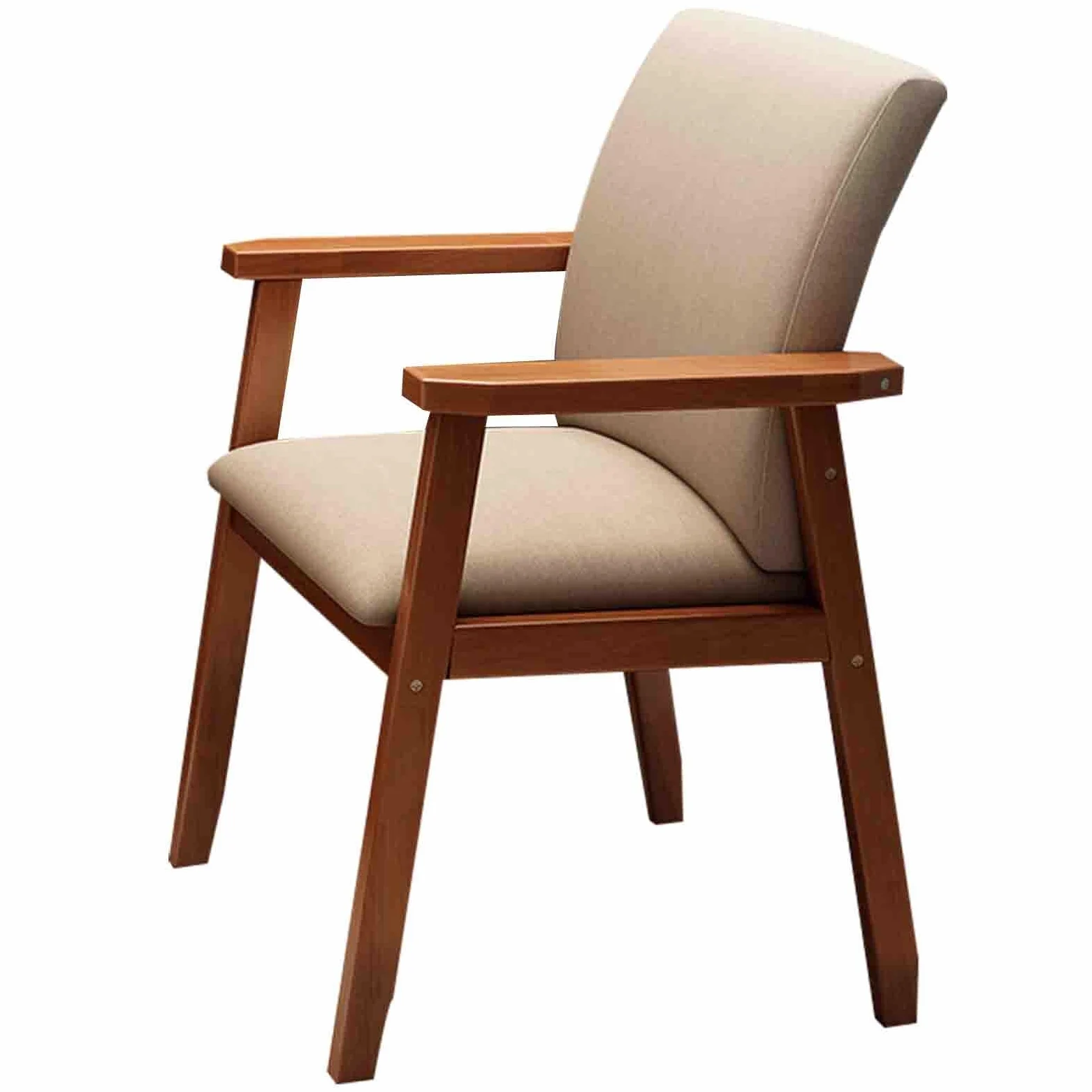 Poltrona ergonomica in legno massello Sedia da ufficio per la casa Sedia da studio per bambini Sedia da computer Sedia da pranzo semplice Levigatura liscia Comfort di seduta Nessun odore (Color : Wal