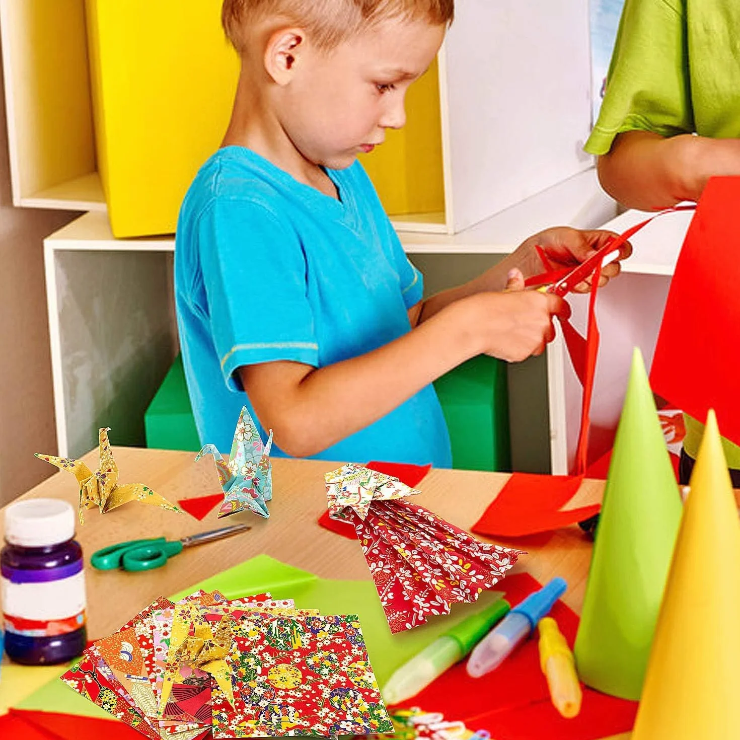 Origami Washi Carta Fai-da-te 60 Fogli 3 Misure per Bambini