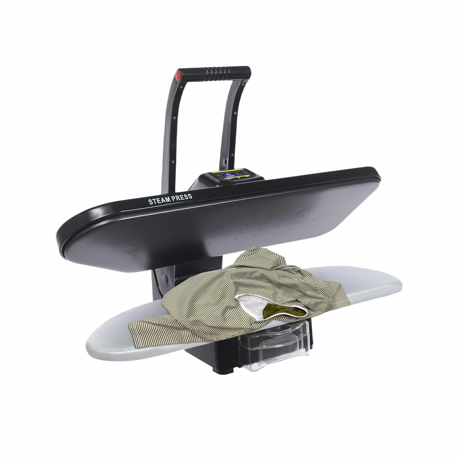 Pressa da stiro a vapore, 1600 W, professionale con 5 programmi di stiratura, bottiglia spray, serbatoio dell'acqua, protezione da surriscaldamento e spegnimento automatico, lunghezza 66 cm