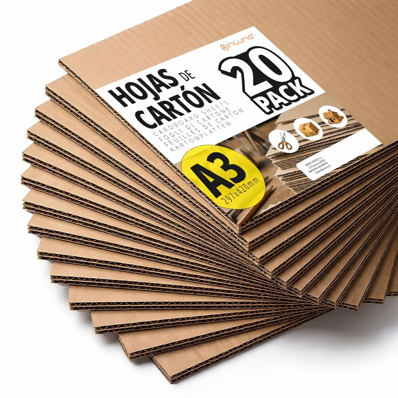 Ofituria Fogli di Cartone Rigido A3 1-2 mm 20 Pezzi per Hobby Architettura Imballaggio