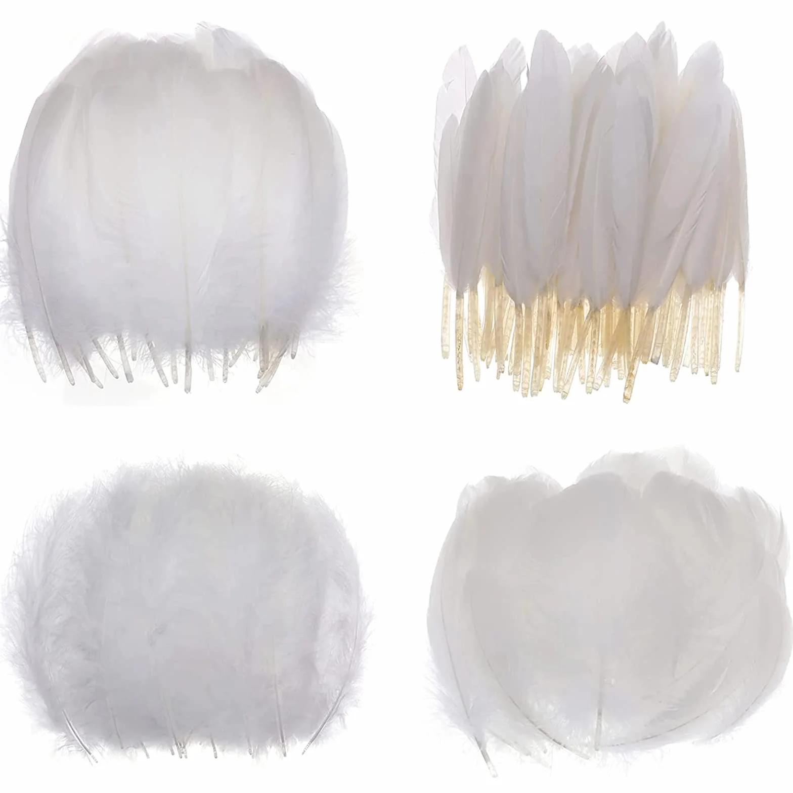 MWOOT 400 Pezzi Piume Decorative Naturali 8-18CM Bianca Nero per DIY Craft