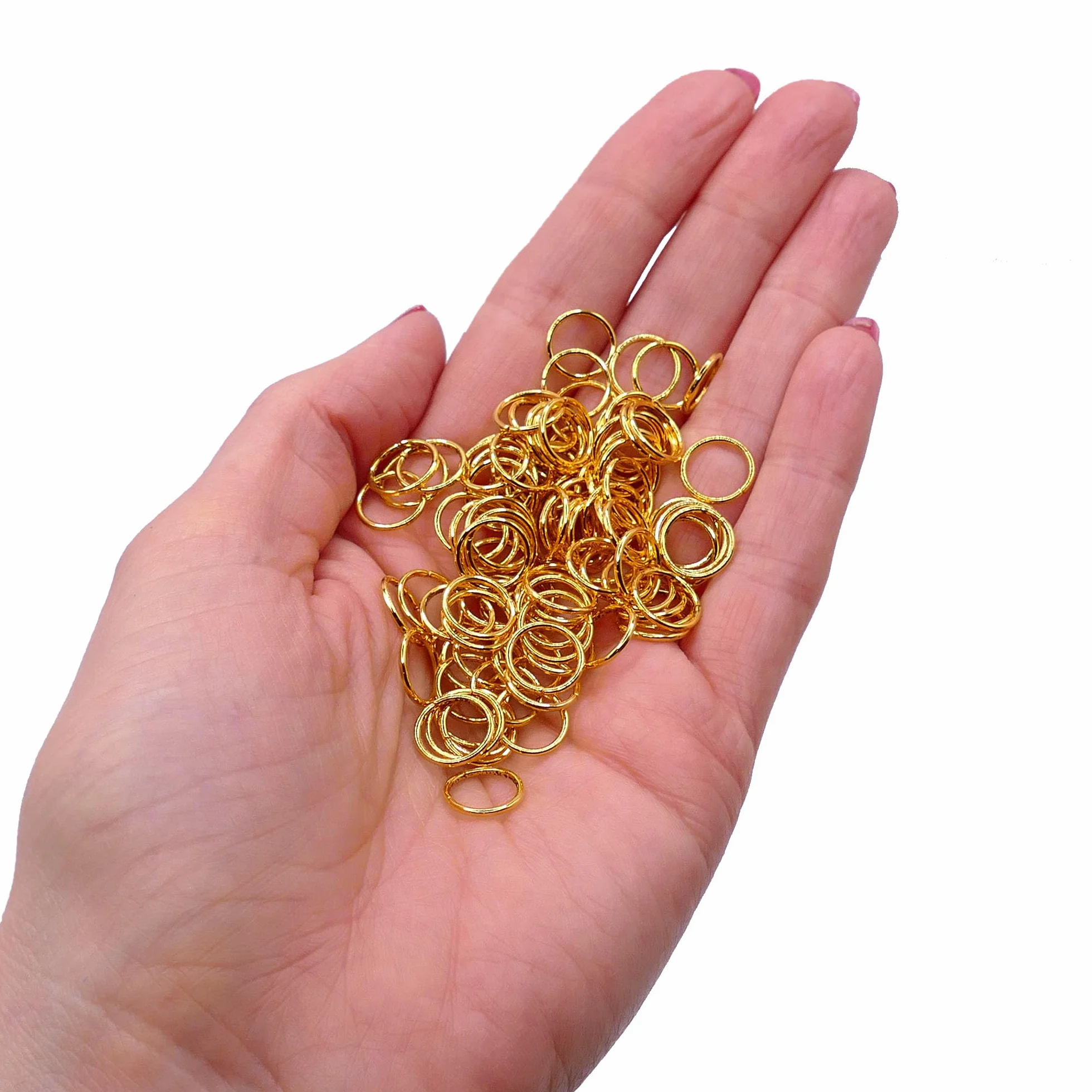 Anellini Apribili Placcati Oro 10 mm – 200 Pezzi (Spessore 1 mm) per Creazione Gioielli, Anellini Resistenti per Fermagli, Ciondoli e Componenti, Accessori Essenziali per Perline