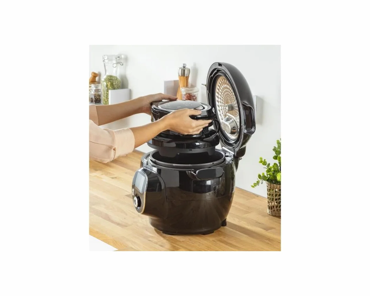Moulinex EZ1508 Extra Crisp Lid, Airfryer Technology, 70-200°C, Black Plastic