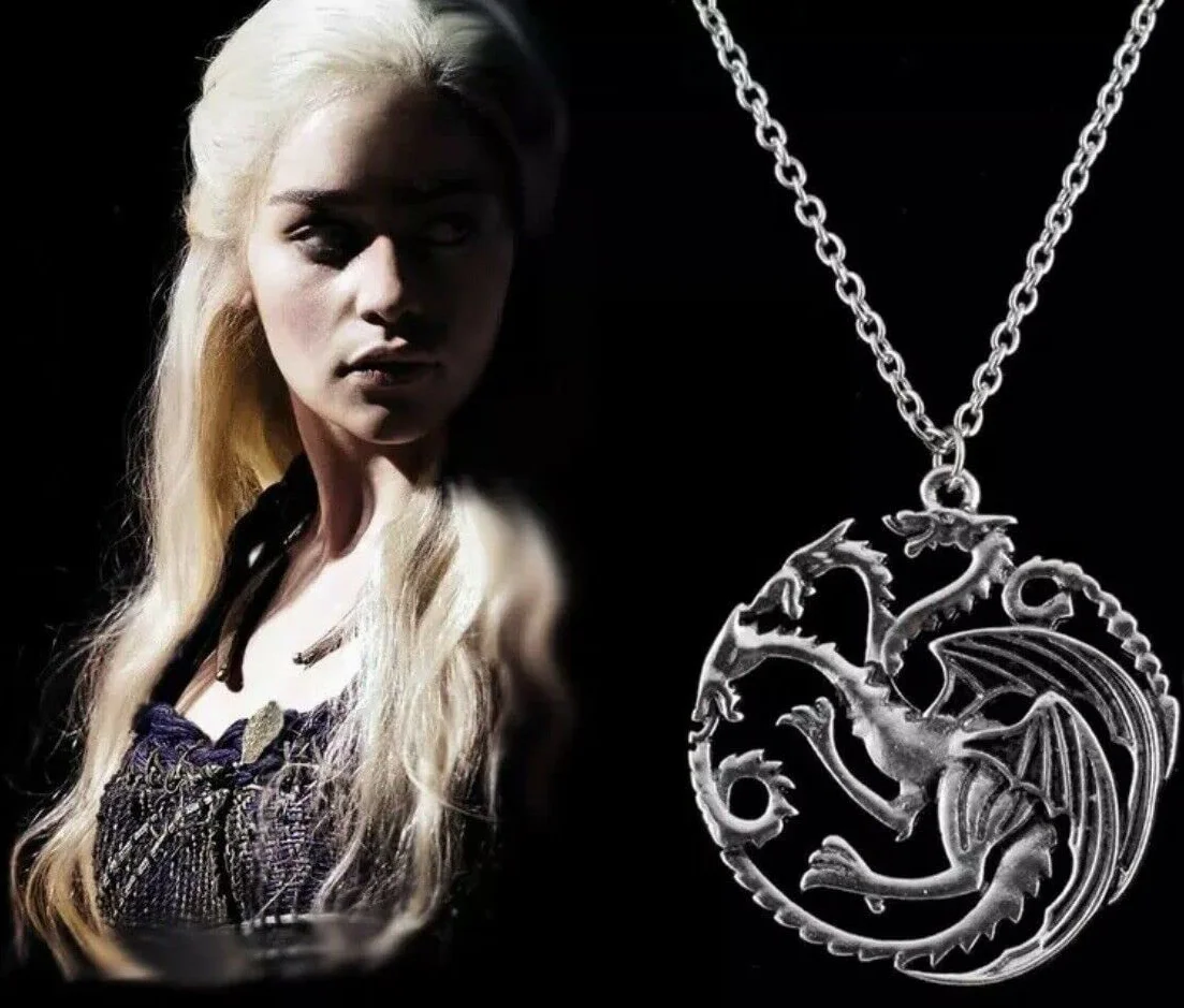 Collana Targaryen Trono di Spade Daenerys con ciondolo drago 3 teste