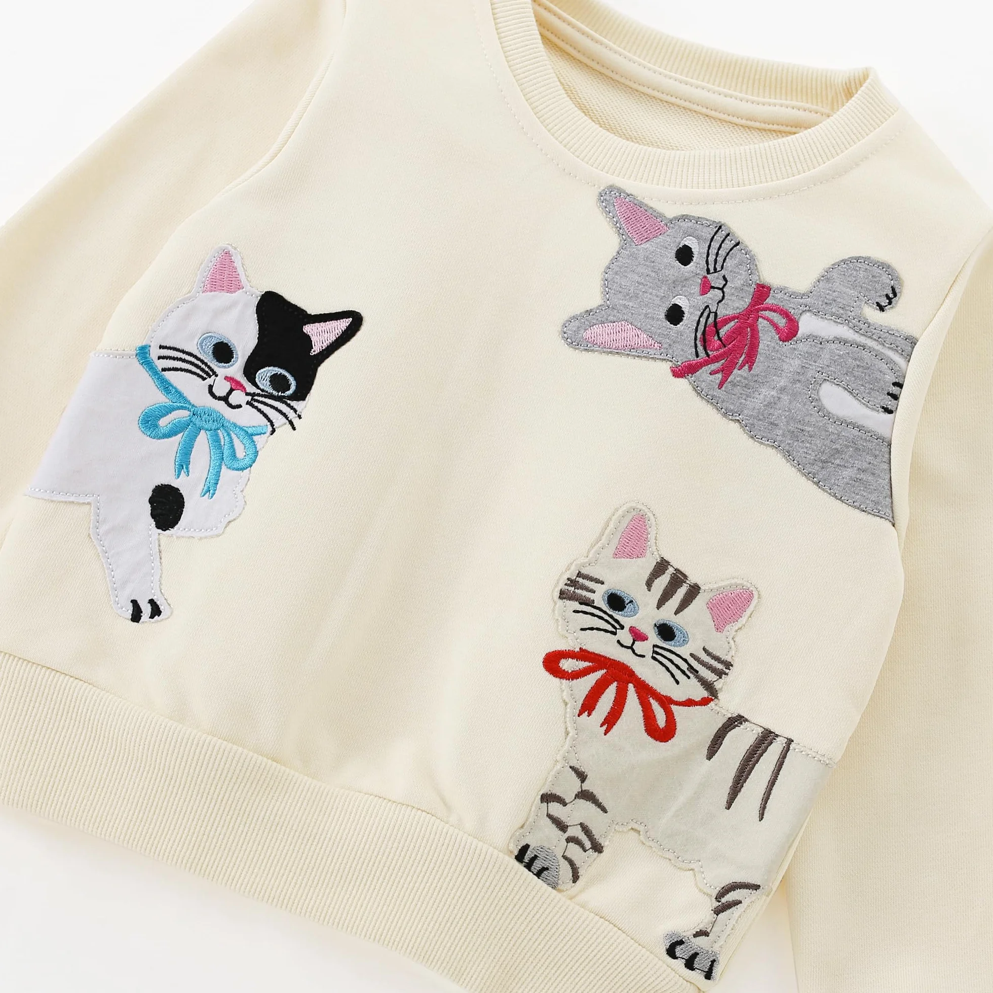 Felpa Bambina Senza Cappuccio Pullover Bimba Cotone Maglione Girocollo Unicorno 2-8 Anni