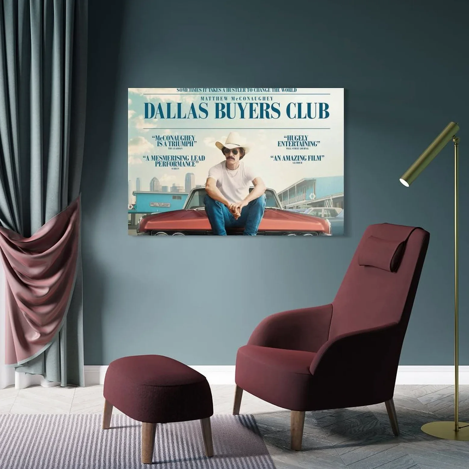 Poster di film commedia drammatica di Dallas Buyers Club, dipinto decorativo su tela, per soggiorno, camera da letto, 50 x 75 cm