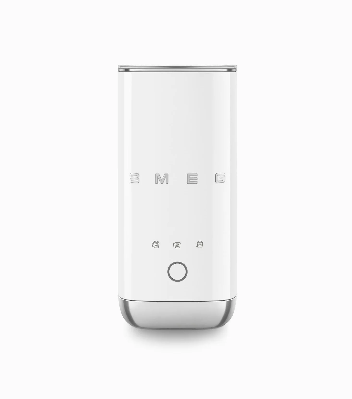 Smeg, Montalatte Elettrico MFF02WHEU, 3 Funzioni Bevanda, Frusta Removibile, Rivestimento Ceramico Antiaderente, 500 W, Bianco