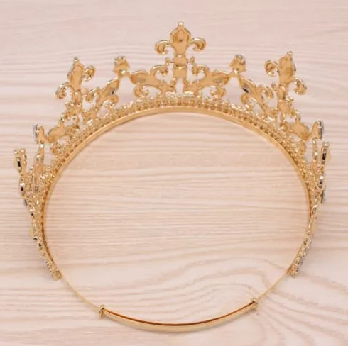 Korona Royal King Corona Metallowa Diadem Książęcy Okrągły Na Święta Ślub Bal Konkurs Urodziny Fotografia