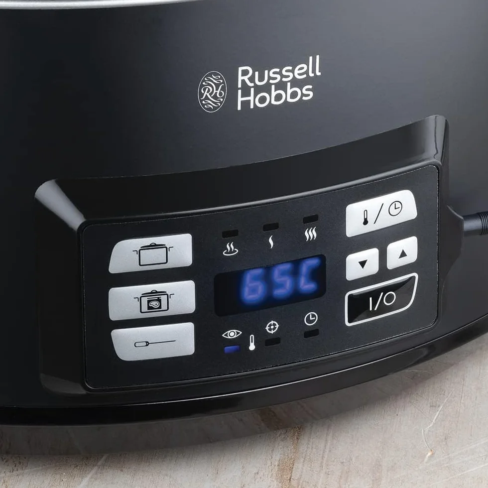 Russell Hobbs Sous Vide Slow Cooker 6,5 L, Cottura a Bassa Temperatura, Timer Programmabile, Display Digitale, Nero, 25630-56