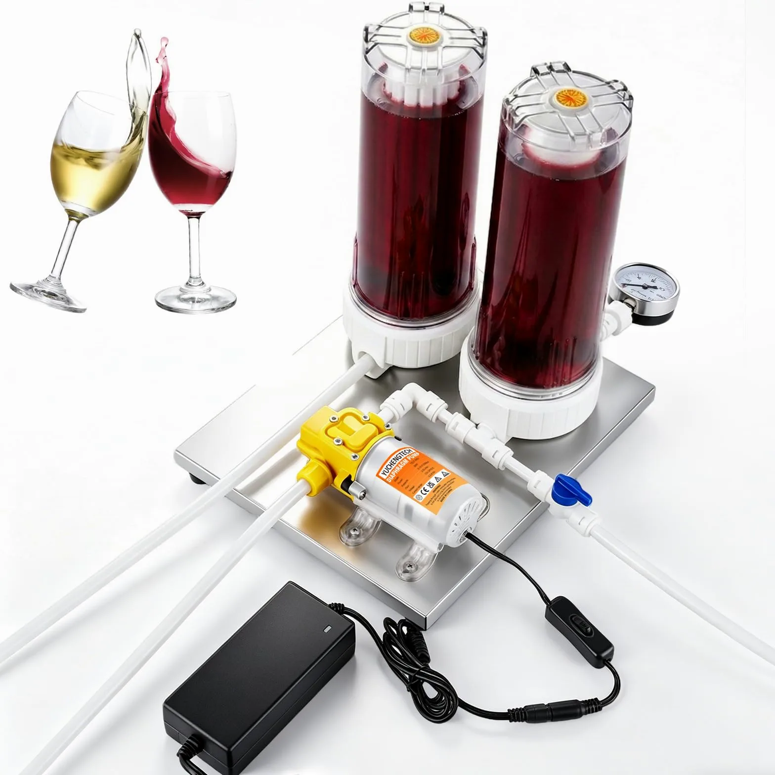 YUCHENGTECH Filtro per Liquori in Acciaio Inox 10 Pollici, Setaccio per Vino e Acquavite, Sistema di Filtrazione per Succo di Frutta e Distillati in Acciaio Inossidabile
