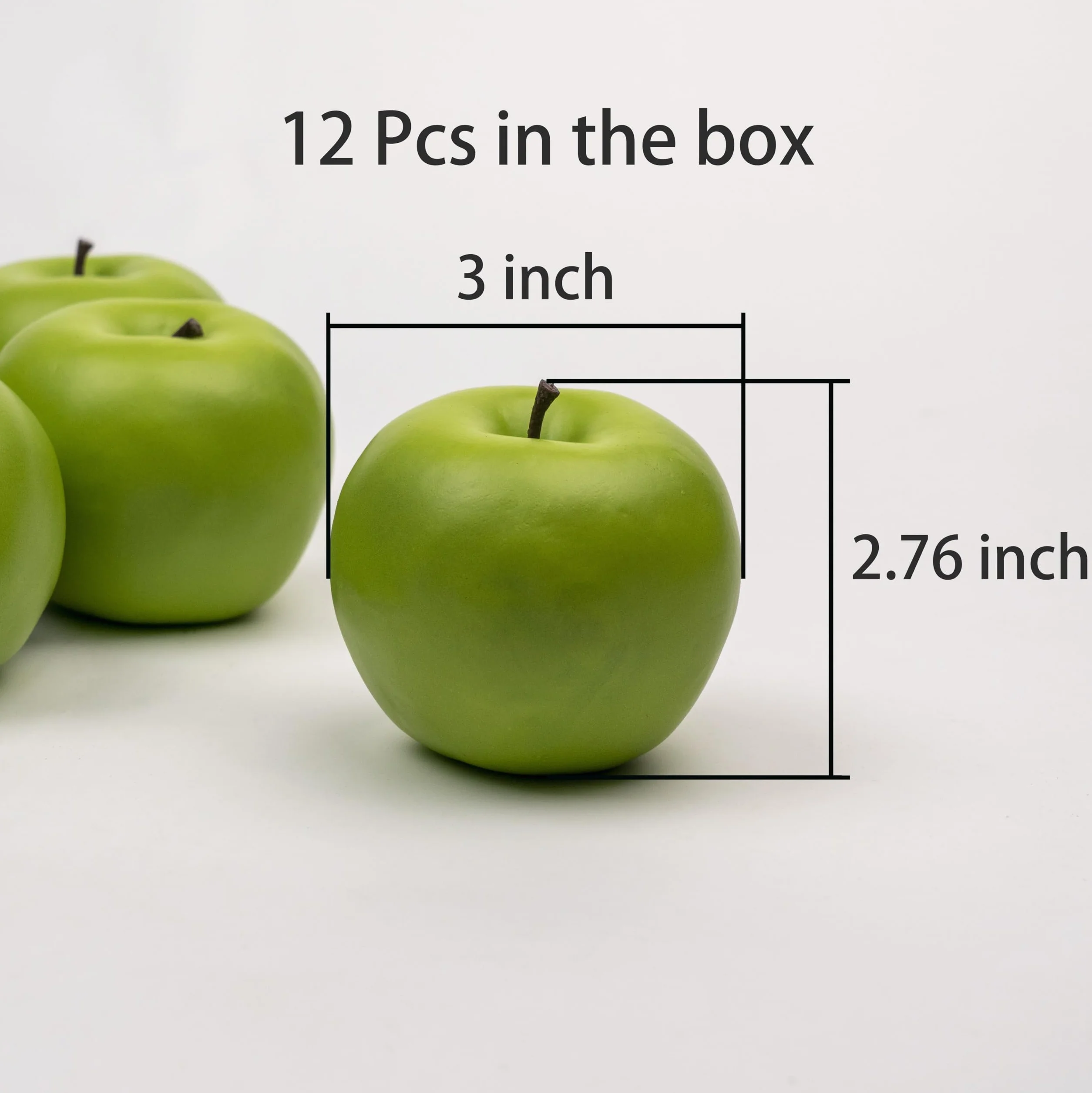 Frutta finta 12 mele artificiali per decorazioni casa cucina ciotola fotografia (verde)