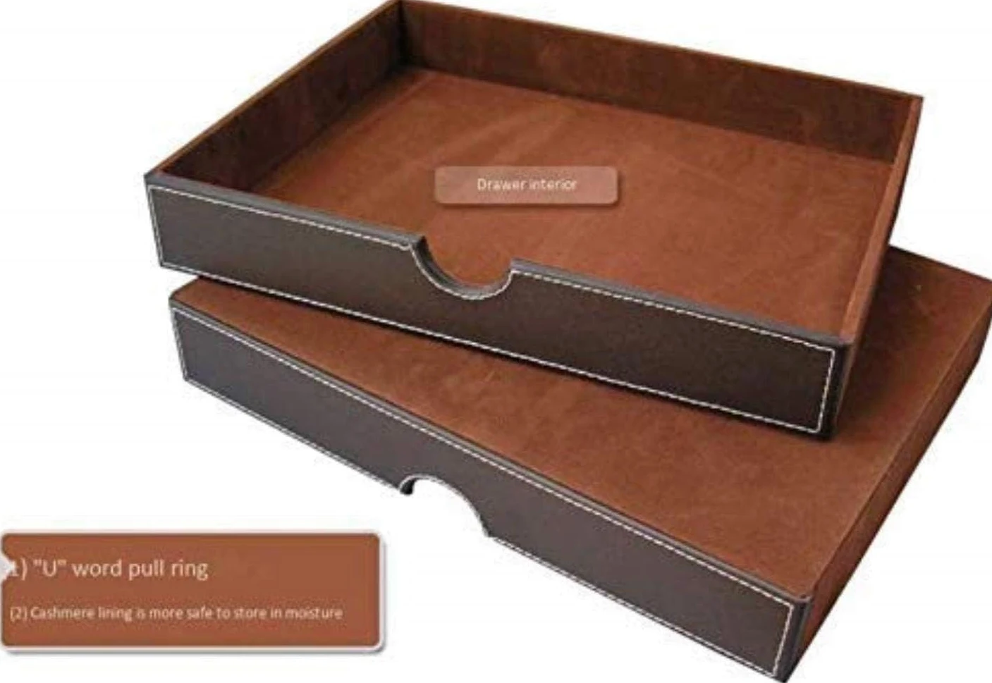 Schedario piatto con 3 cassetti, organizer per documenti da scrivania, con cassetto marrone, libreria
