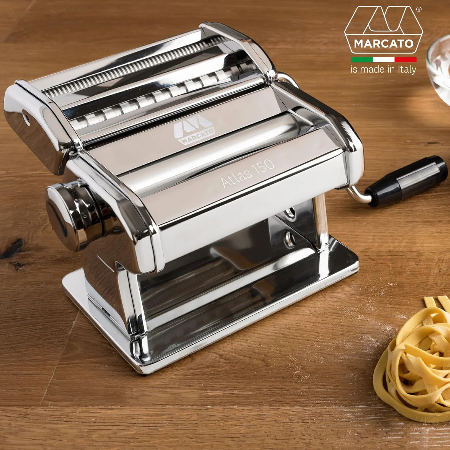 Marcato Macchina per la Pasta Atlas 150 Pasta Maker Sfogliatrice Acciaio Cromato Made in Italy