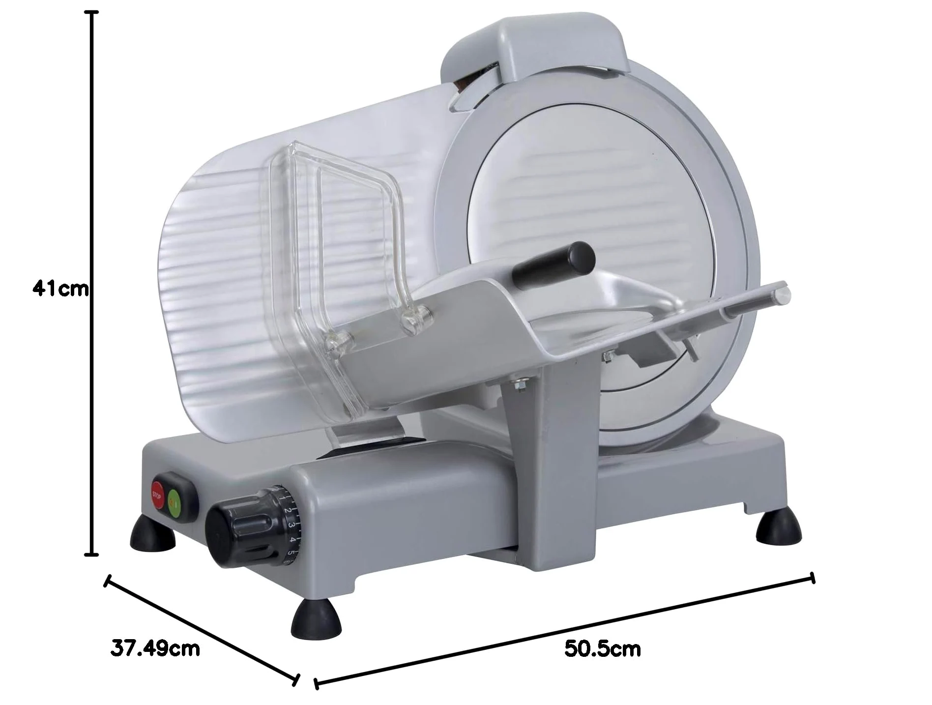 RGV Affettatrice Lusso 275/S Silver - Lama Ø275mm, Affettatrice 150W con Affilatoio Fisso, Spessore Regolabile 0–16 mm