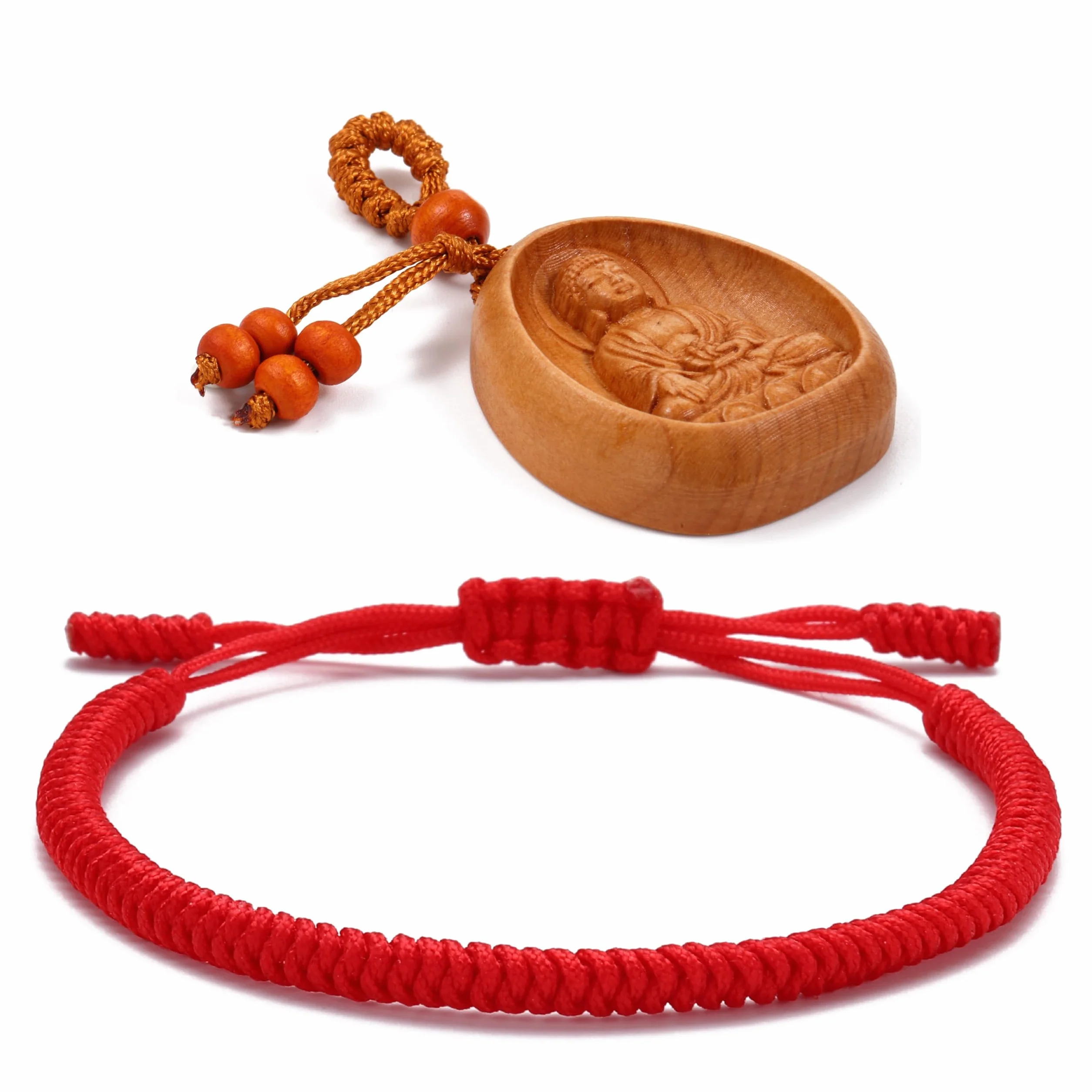 LUCKY BUDDHIST Portafortuna Braccialetto Tibetano Amicizia Color Corda Bracciale Regolabile Fatto a Mano