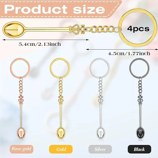 Porta Mini Cucchiaio da 4 Pezzi, Cucchiaio da Campionamento, Mini Cucchiaio a Spatola, Set di Mini Cucchiaini, Porta Cucchiaio a Corona, Spatola da Laboratorio Per Miscelare e Campionare