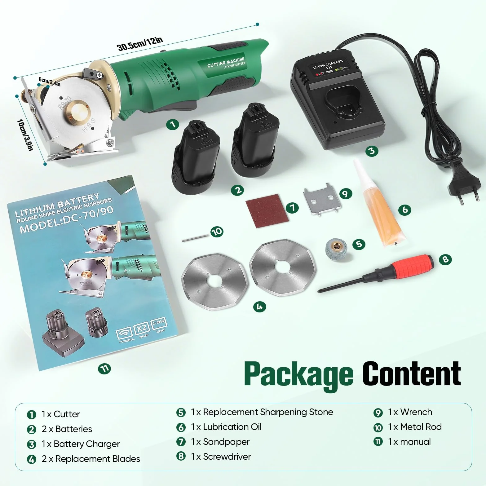 Forbici elettriche ricaricabili 240W 2000RPM 2000mAh 25mm Taglio per pelle cartone moquette