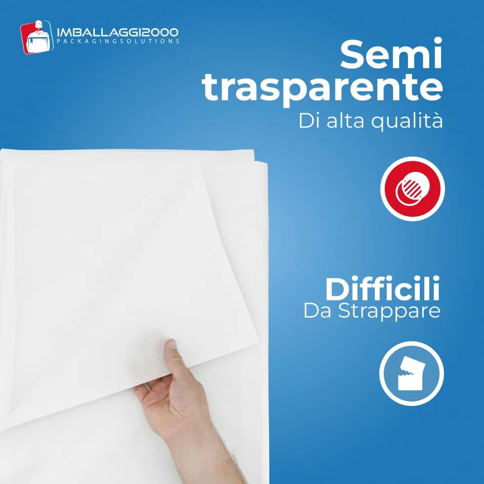 Fogli di Carta Velina Bianca 100x150 cm 20 gr/mq 220 Fogli per Imballaggio e Cartamodelli