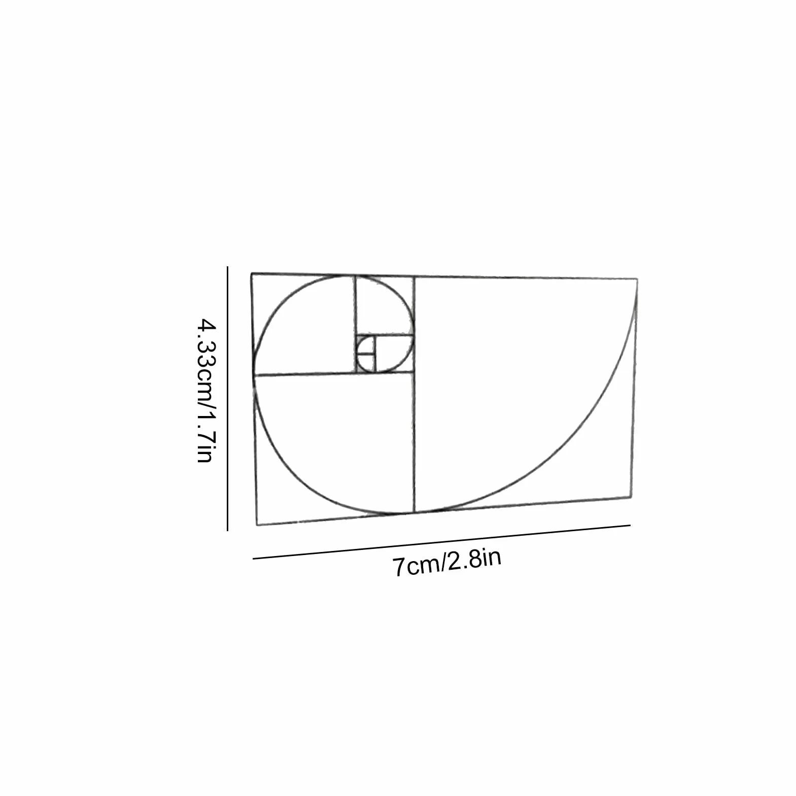 Golden Ratio Viewfinder Strumento di Composizione Rapporto Aureo Fibonacci Righello Acrilico Trasparente 7 x 4,33 cm