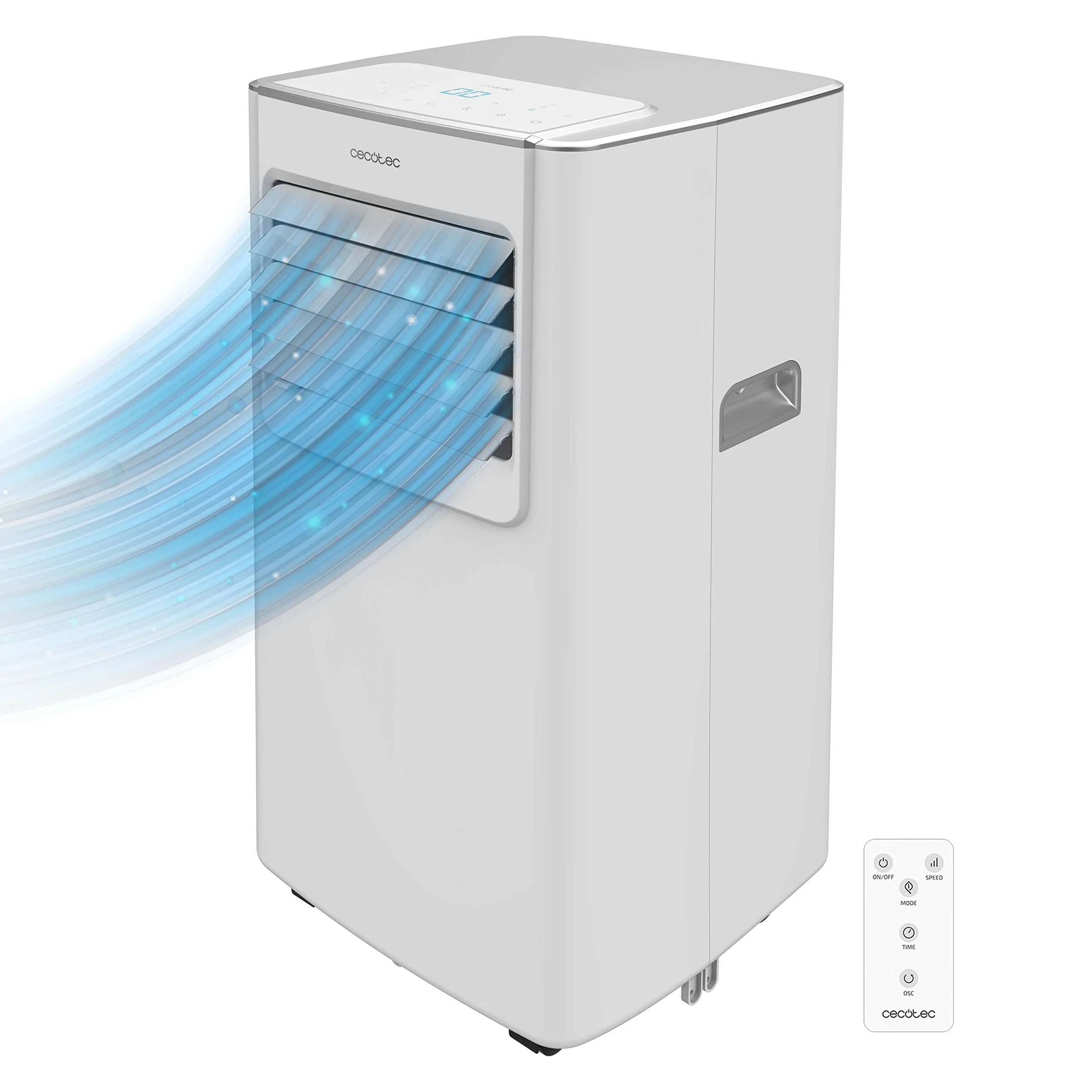 Cecotec Condizionatore Portatile con Telecomando ForceClima 7100. 7000 BTU, Tecnologia Soundless, Display LED, 4 modalità, 2 velocità, copertura fino a 20 m2