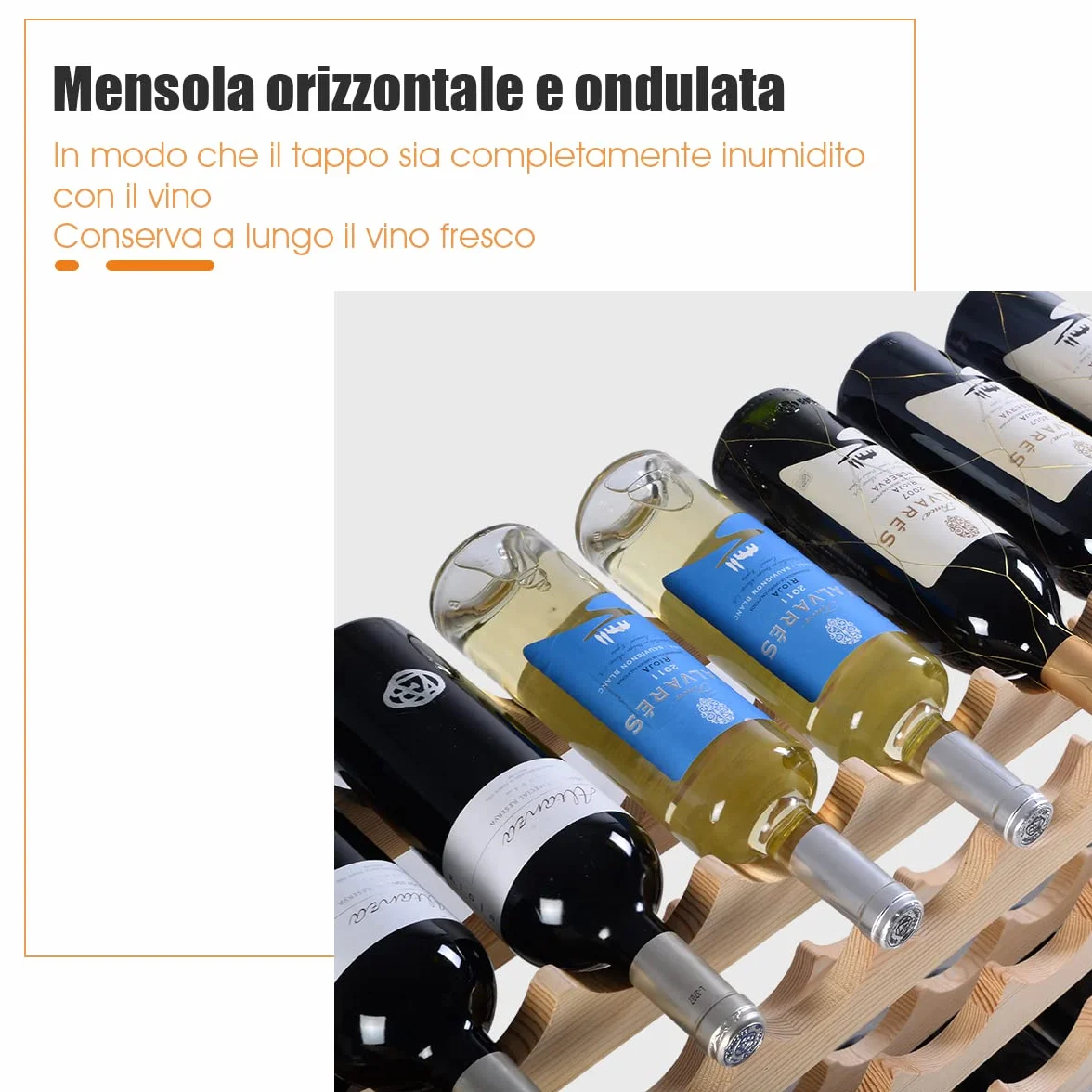 COSTWAY Cantinetta Portabottiglie Vino in Legno di Pino, 72 Bottiglie, 6 Ripiani per Cucina, Bar e Cantina