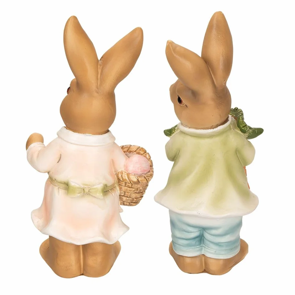 Ideen mit Herz Figurine decorative coniglietti Pasqua 14 cm 2 statuette carote uova