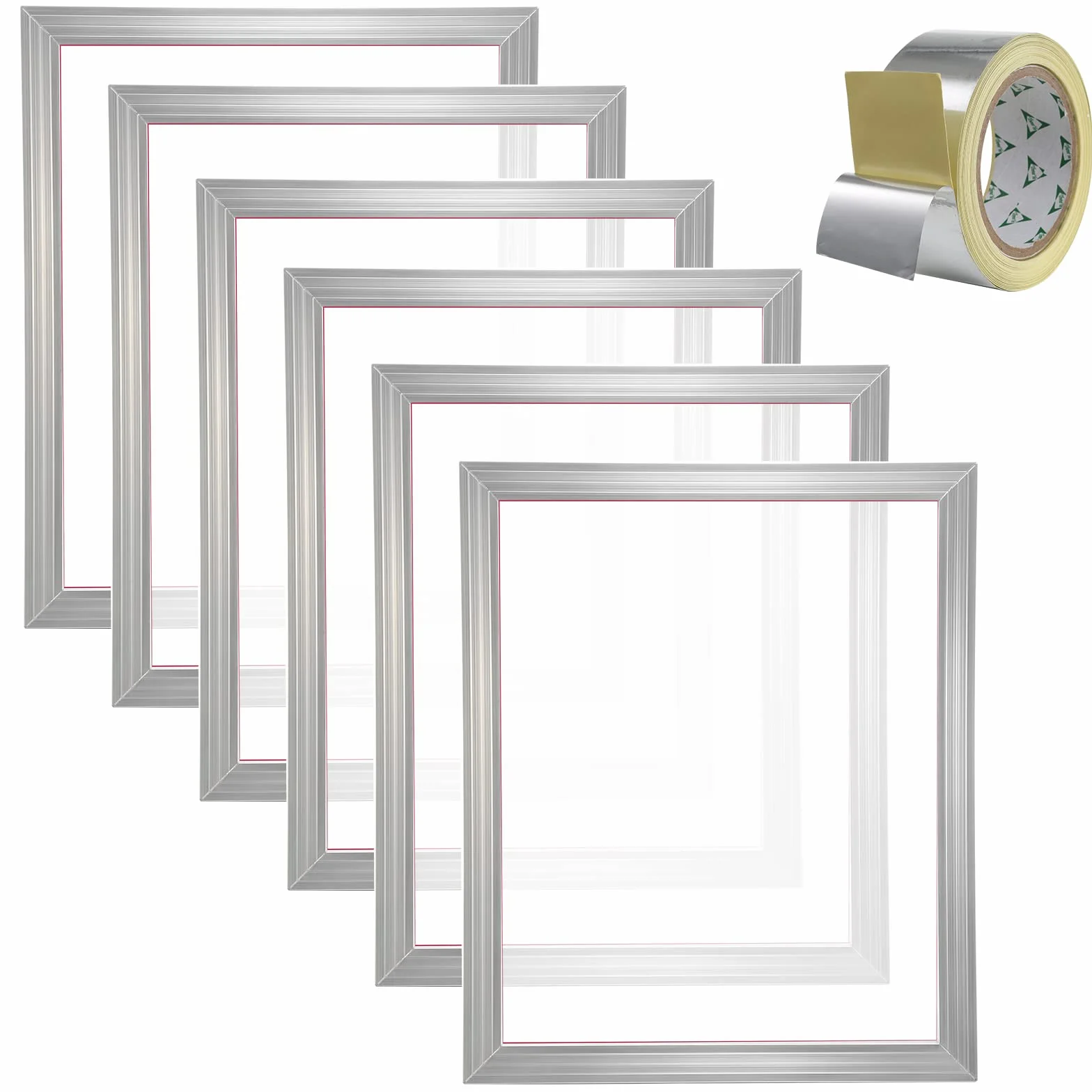 VEVOR Kit Telaio Stampa Serigrafica Lega Alluminio 50,8 x 61 cm 160 Maglie 6 Pezzi Spessore 2,5cm