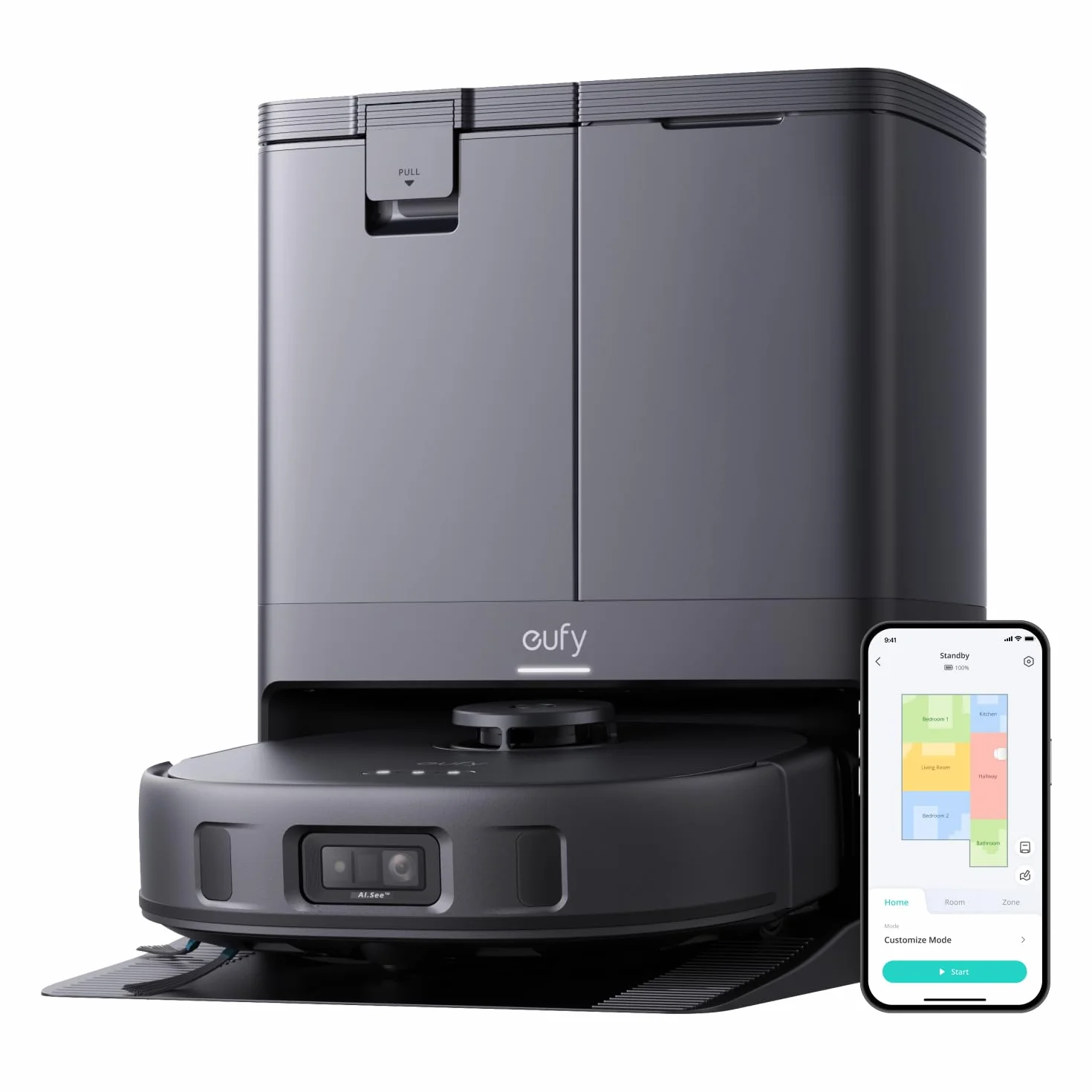 eufy Robot aspirapolvere Omni X10 Pro, 8.000 Pa, auto-svuotamento, 2 mop sollevamento, prevenzione ostacoli
