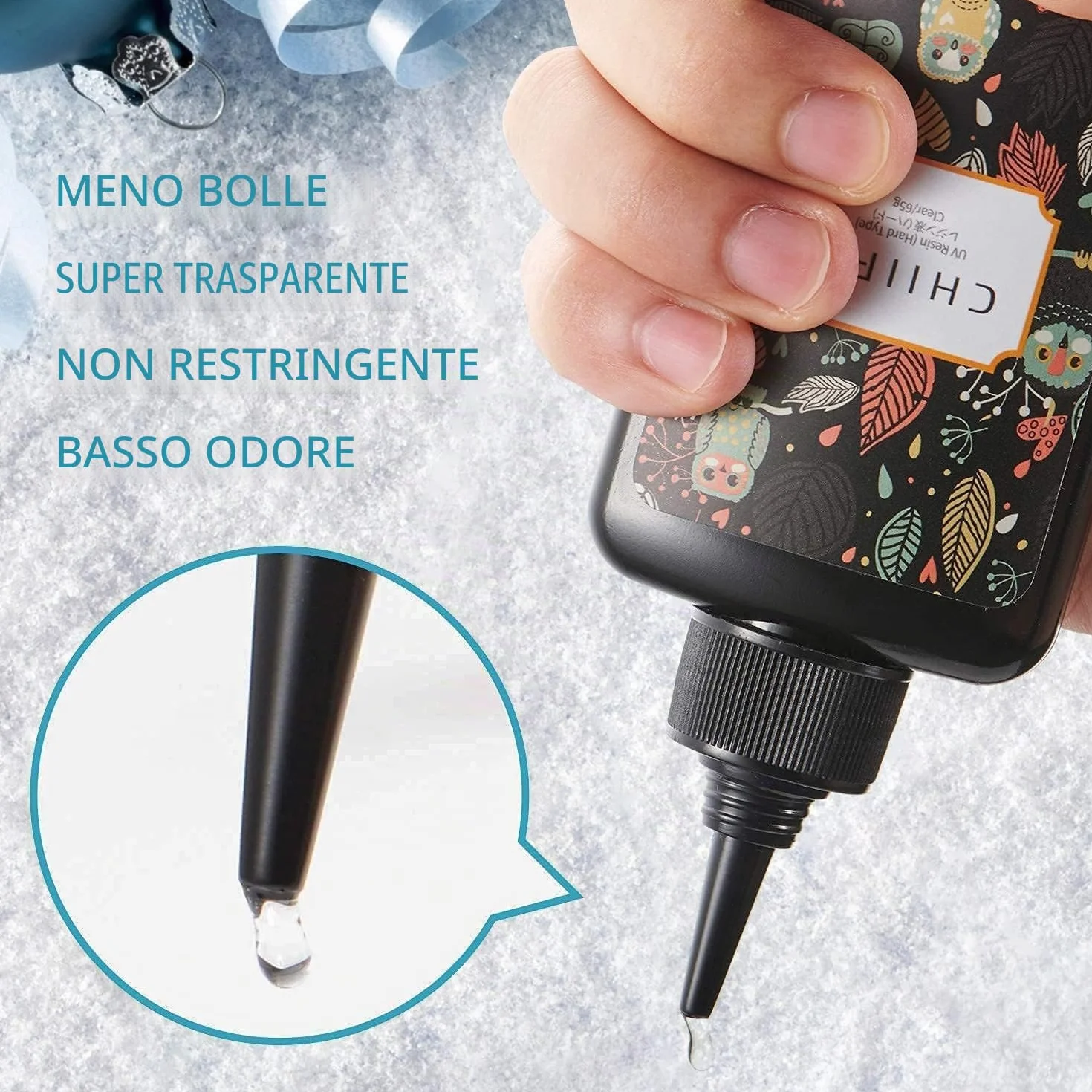 Resina UV 200G Trasparente Dura per Gioielli Fai-da-Te