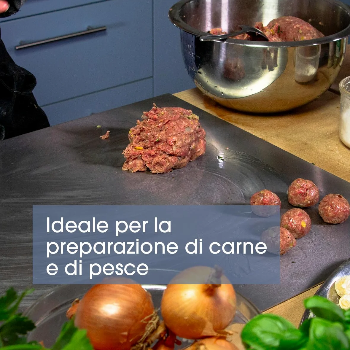 Oppaha - Spianatoia da Cucina in Acciaio Inox - Piano da Lavoro Compatto per Impastare - Superficie in AISI 304 - Tappetino Antiscivolo Incluso -56x30 cm