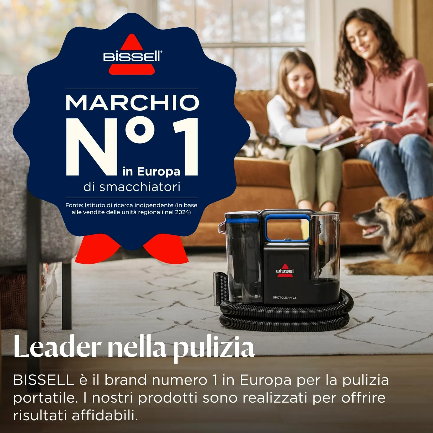 BISSELL SpotClean C5, Lavatappeti, Pulitore Macchie con Sistema Triple Action, Lava Tappezzeria per Tappeti, Auto, Divani, Moquette, Materassi e Altro, Lavatappezzeria, Potente Motore da 400W, 3861N