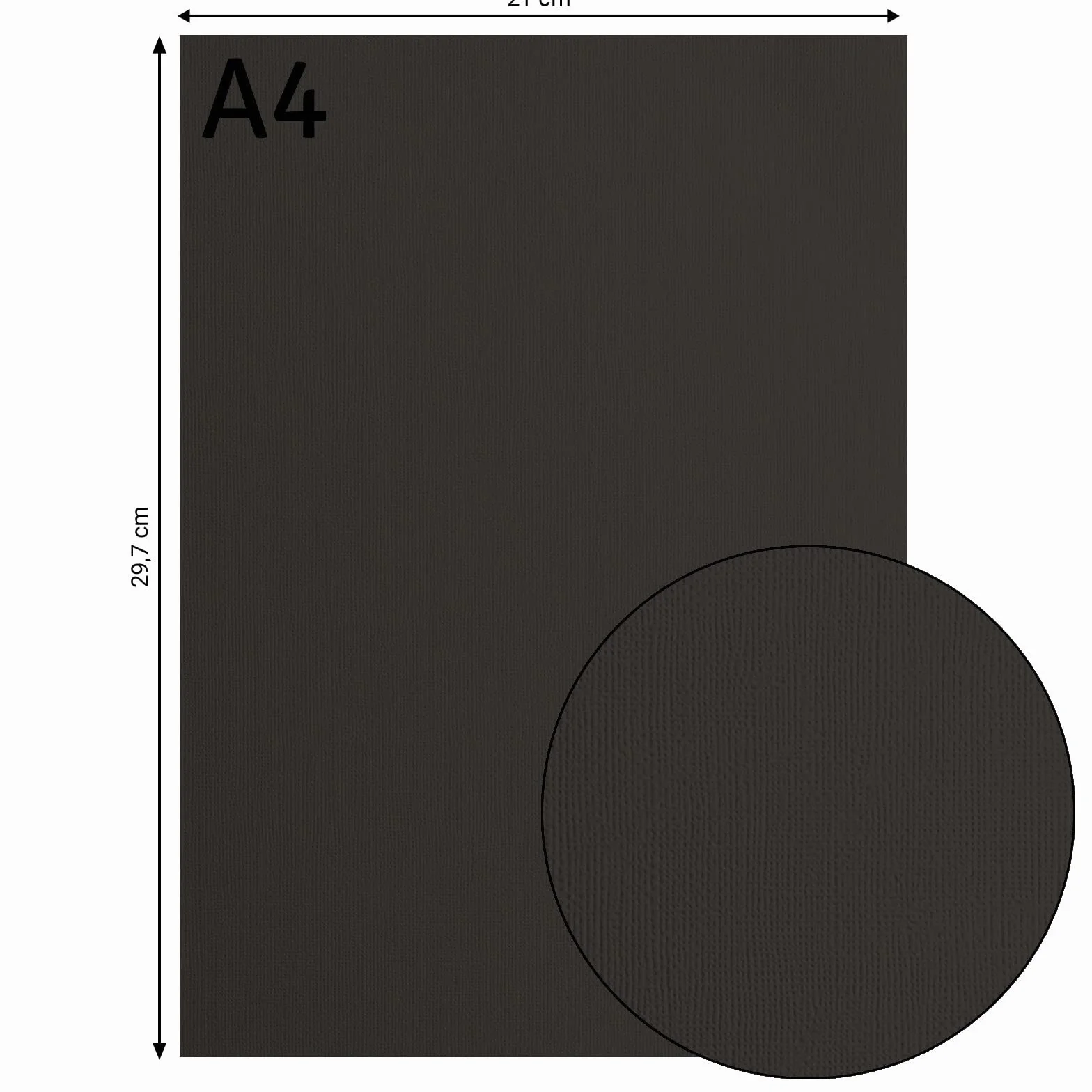 Cartoncino Florence Testurizzata Nero A4 216 gsm 10 Fogli Carta Colorata per Scrapbooking