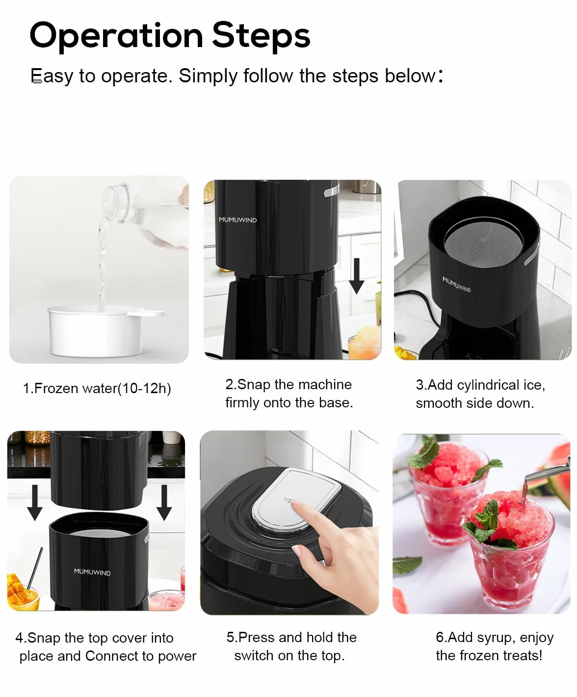 Tritaghiaccio Elettrico, Macchina per Granita da casa, Trita Ghiaccio Elettrico, ice crusher Macchina Granita per Bevande Rinfrescanti, Perfetta per Estate e Feste,Cocktail e Sorbetti