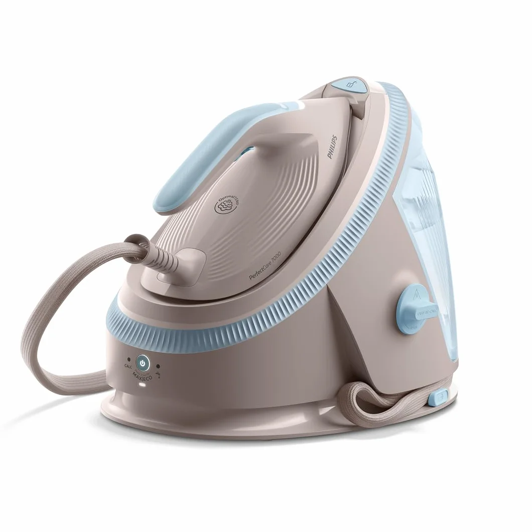 Philips PerfectCare Serie 7000 Ferro da stiro con Caldaia - 600g Colpo Vapore, 8,5 Bar, OptimalTEMP, Piastra SteamGlide Elite, Serbatoio Estraibile 1,5L, Vapore Verticale, Easy De-Calc (PSG7200/60)